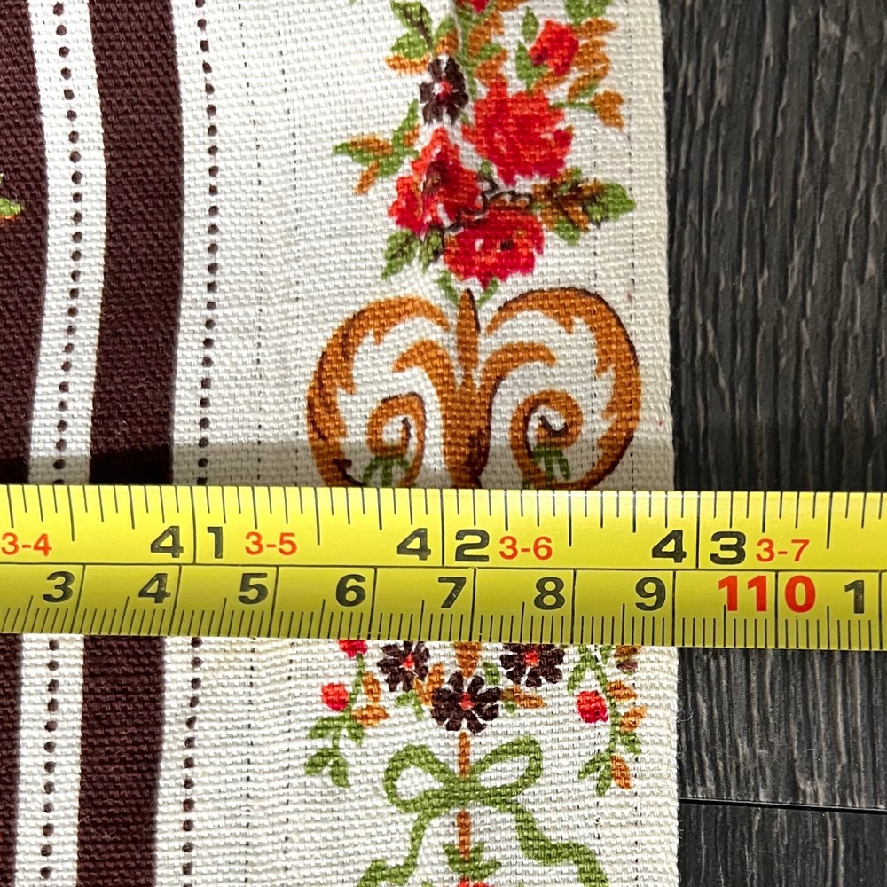 VTG Evelyn Peterson Floral Striped Fabric Americana MCM 2yds 75"x43" Canvas 70s - Picture 6 of 6